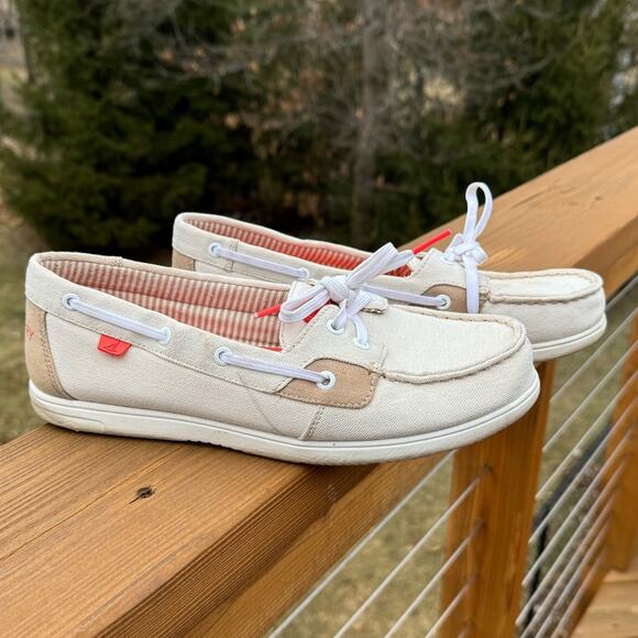 Sperry size 9 Shore Sider Canvas Casual Boat Shoes Slip On Loafers - Picture 2 of 11
